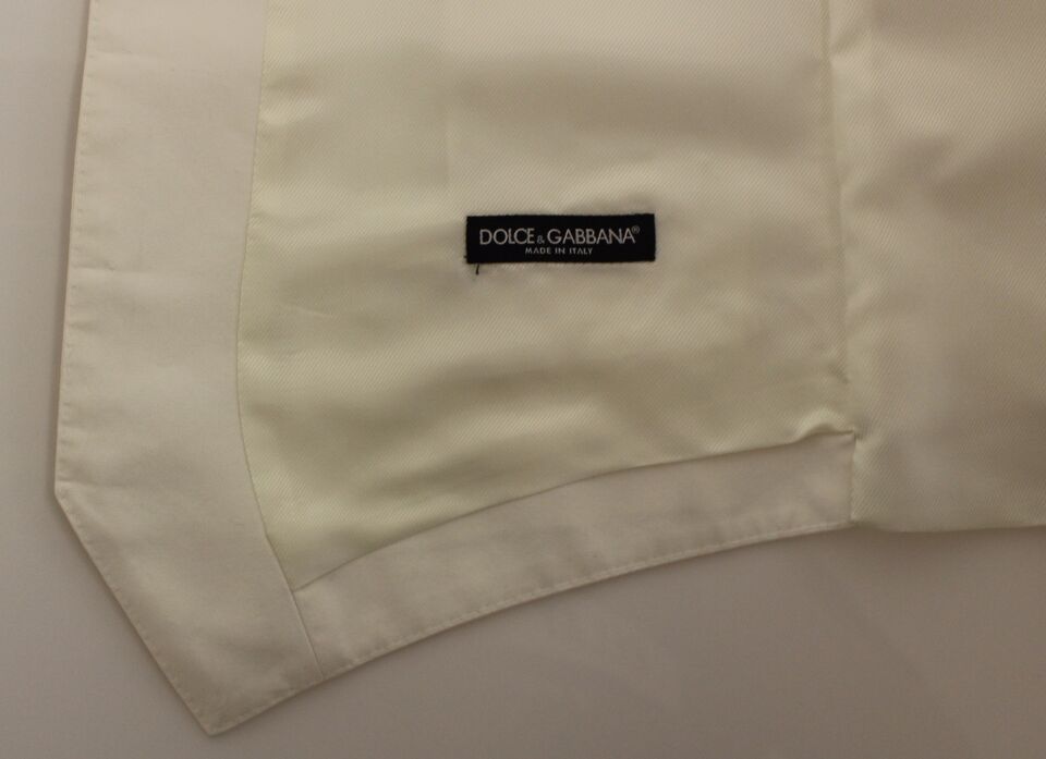 Dolce &amp; Gabbana White Cotton Silk Blend Dress Vest Blazer