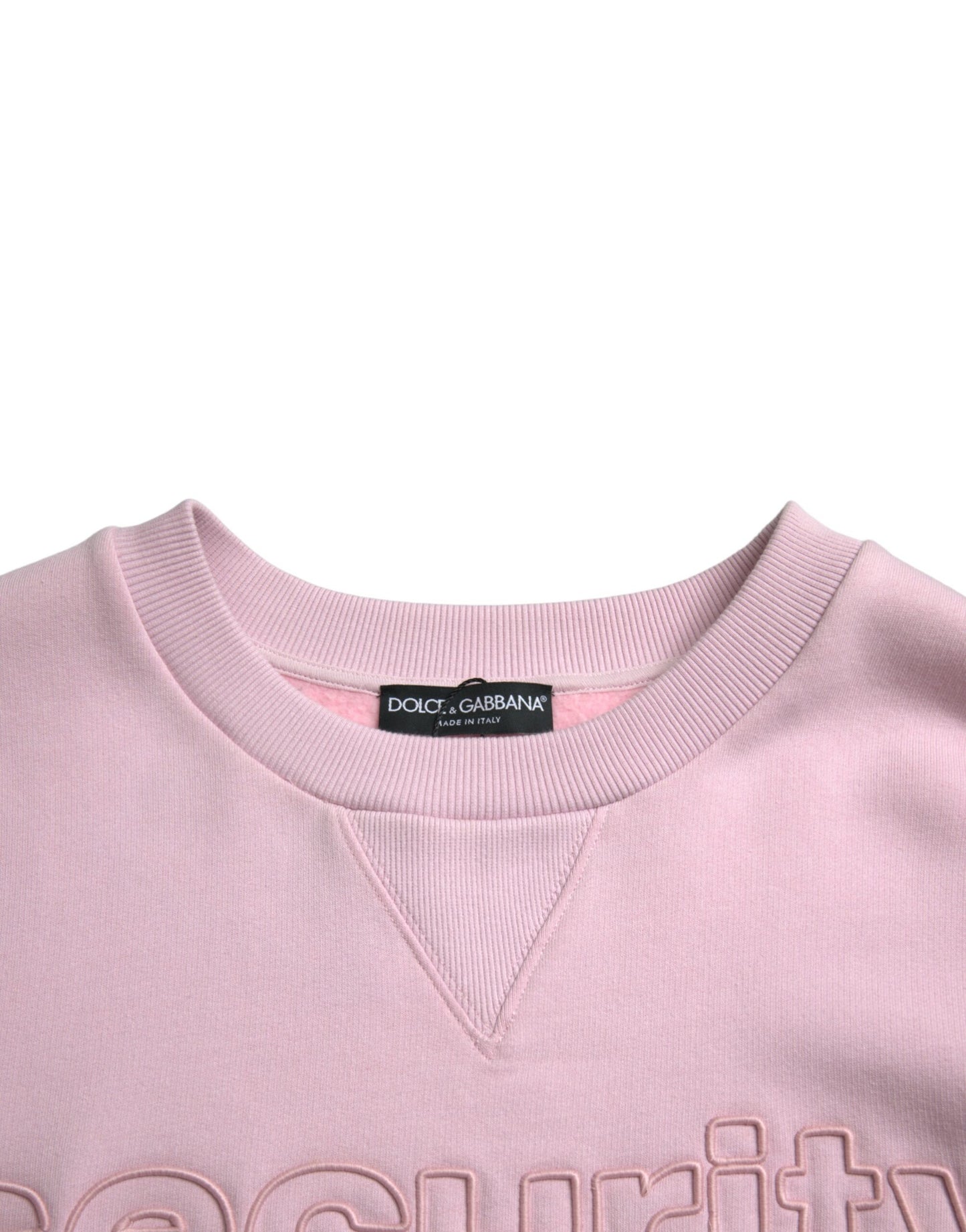 Dolce &amp; Gabbana Pink Embroidered Crew Neck Pullover Sweater