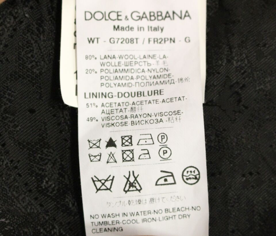 Dolce &amp; Gabbana Schwarz gestreifte Wollweste mit Logo