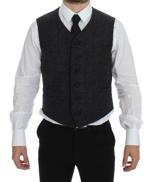 Dolce &amp; Gabbana Grey Wool Blend Vest Gilet Weste