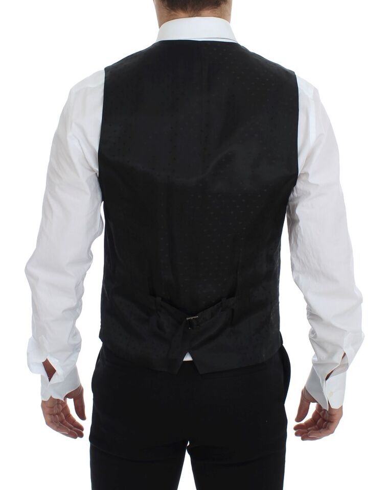 Dolce &amp; Gabbana Black Wool Formal Dress Vest Gilet Weste