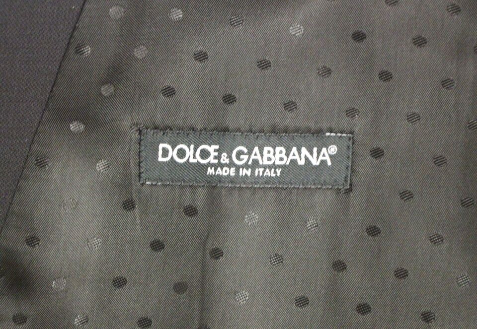 Dolce &amp; Gabbana Black Wool Silk Dress Vest Gilet Weste