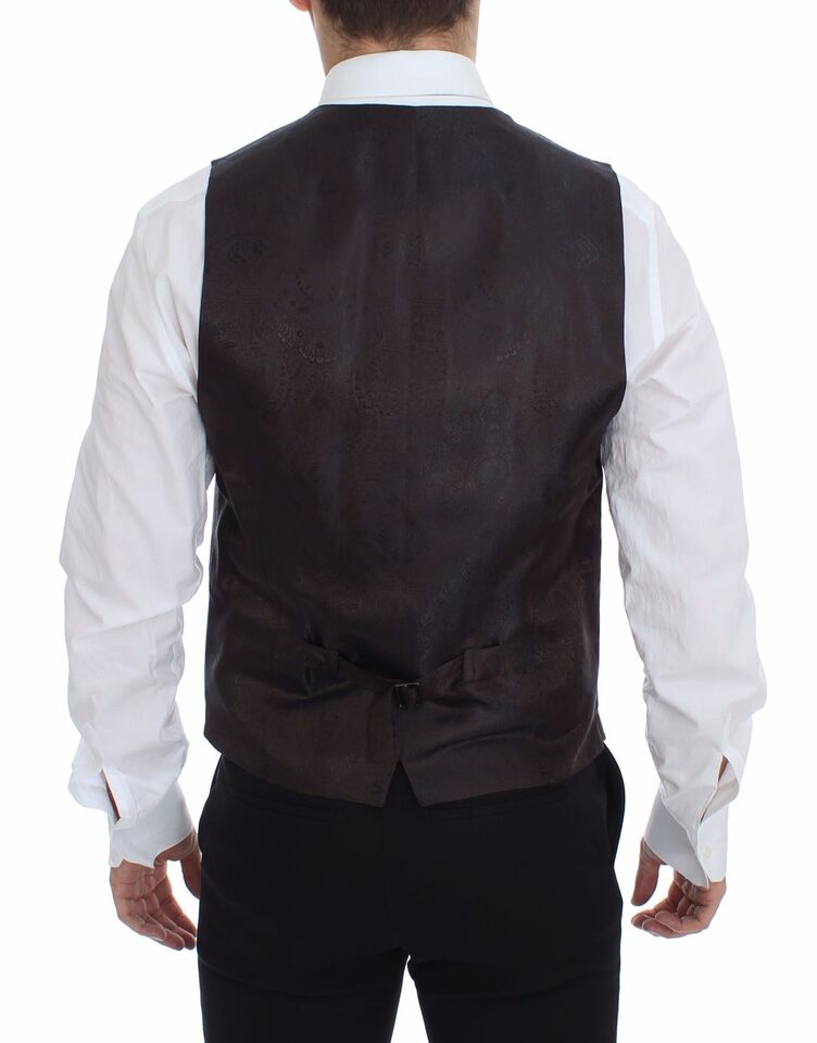 Dolce &amp; Gabbana Brown Wool Single Breasted Vest Gilet