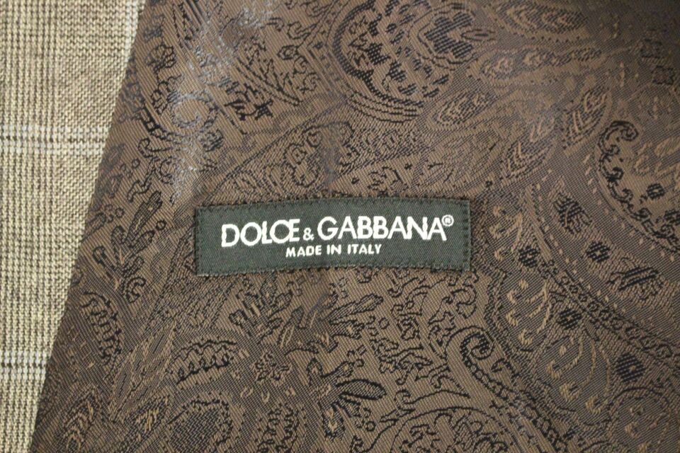 Einreihige Weste aus brauner Wolle von Dolce &amp; Gabbana