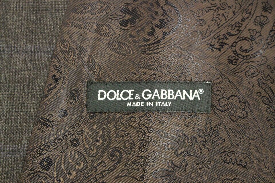 Dolce &amp; Gabbana Brown Check Wool Single Breasted Vest