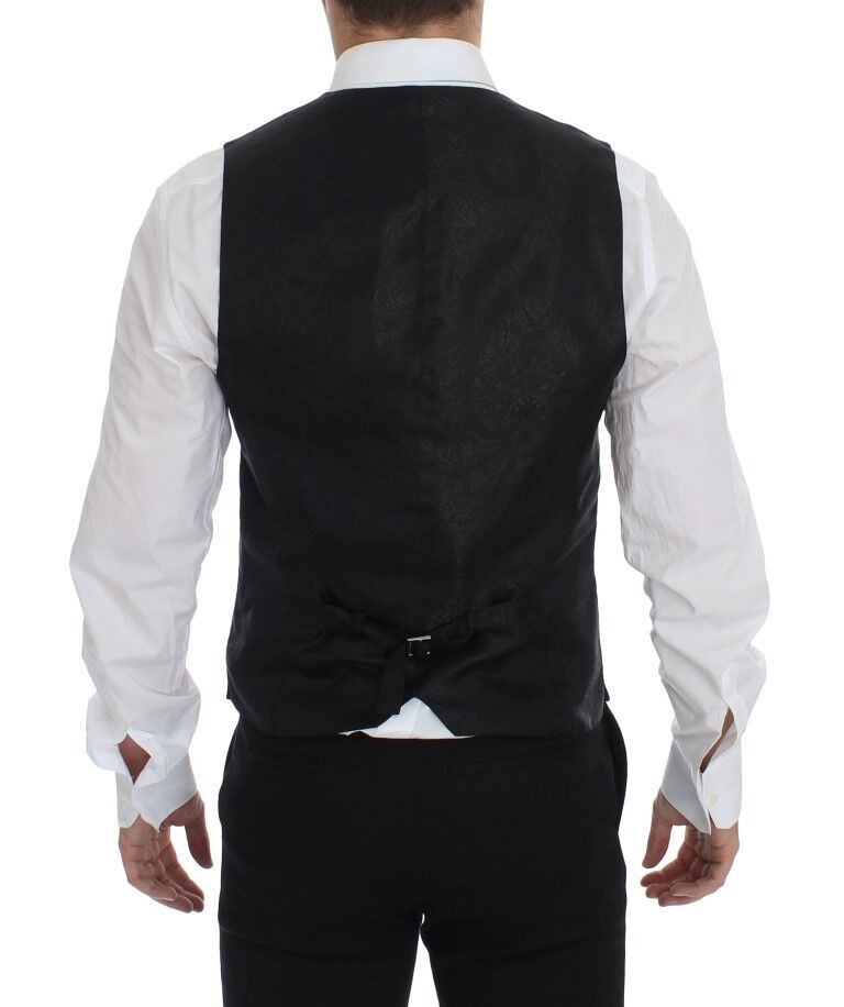 Dolce &amp; Gabbana Black Wool Single Breasted Vest Gilet