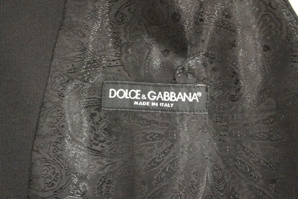 Dolce &amp; Gabbana Einreihige Weste aus schwarzer Wolle