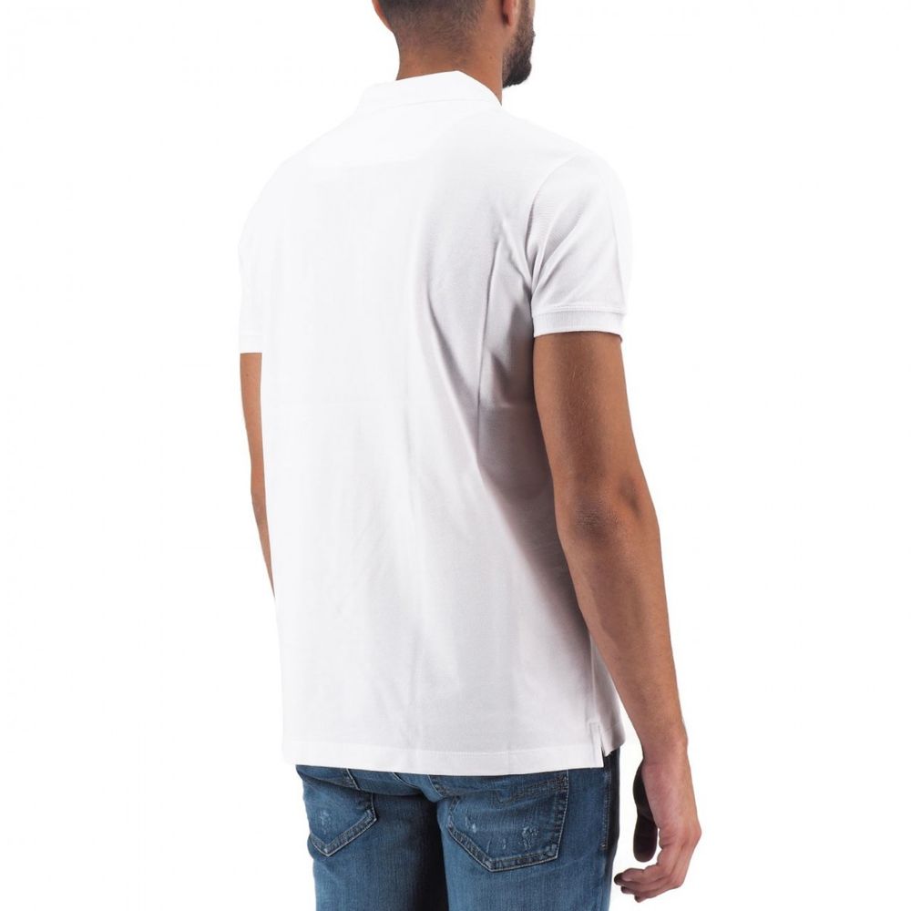 Diesel Elegant White Cotton Polo Shirt with Contrasting Logo