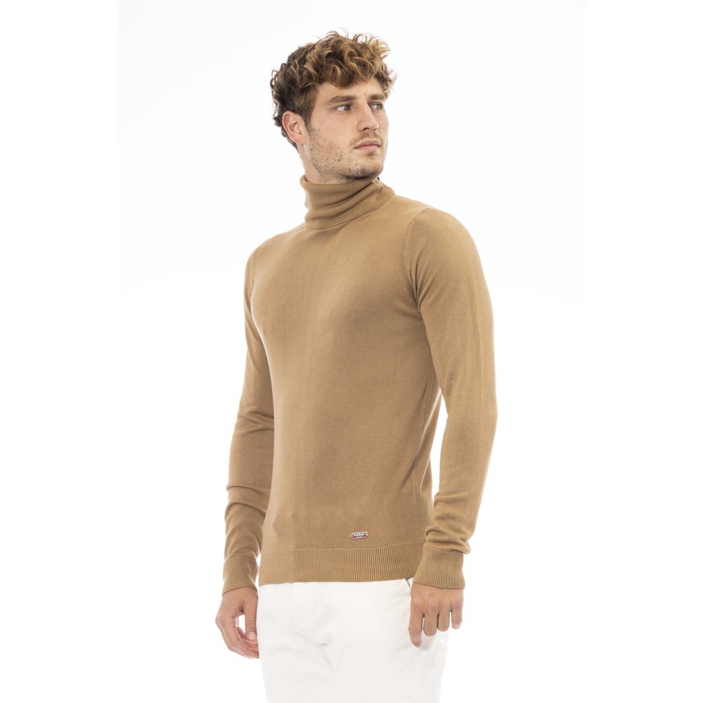 Beigefarbener Rollkragenpullover aus Kaschmirmischung von Baldinini Trend