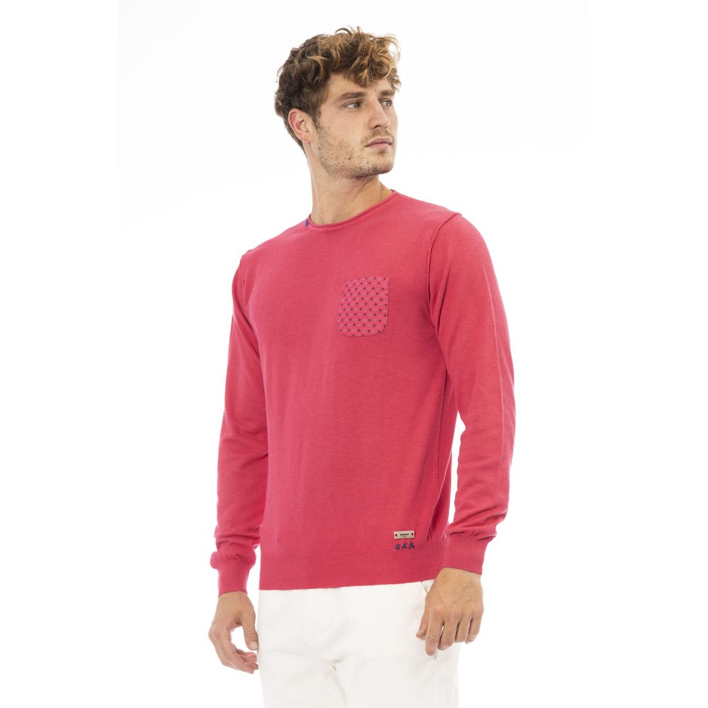 Baldinini Trend Crew Neck Cotton Sweater na may Metal Monogram