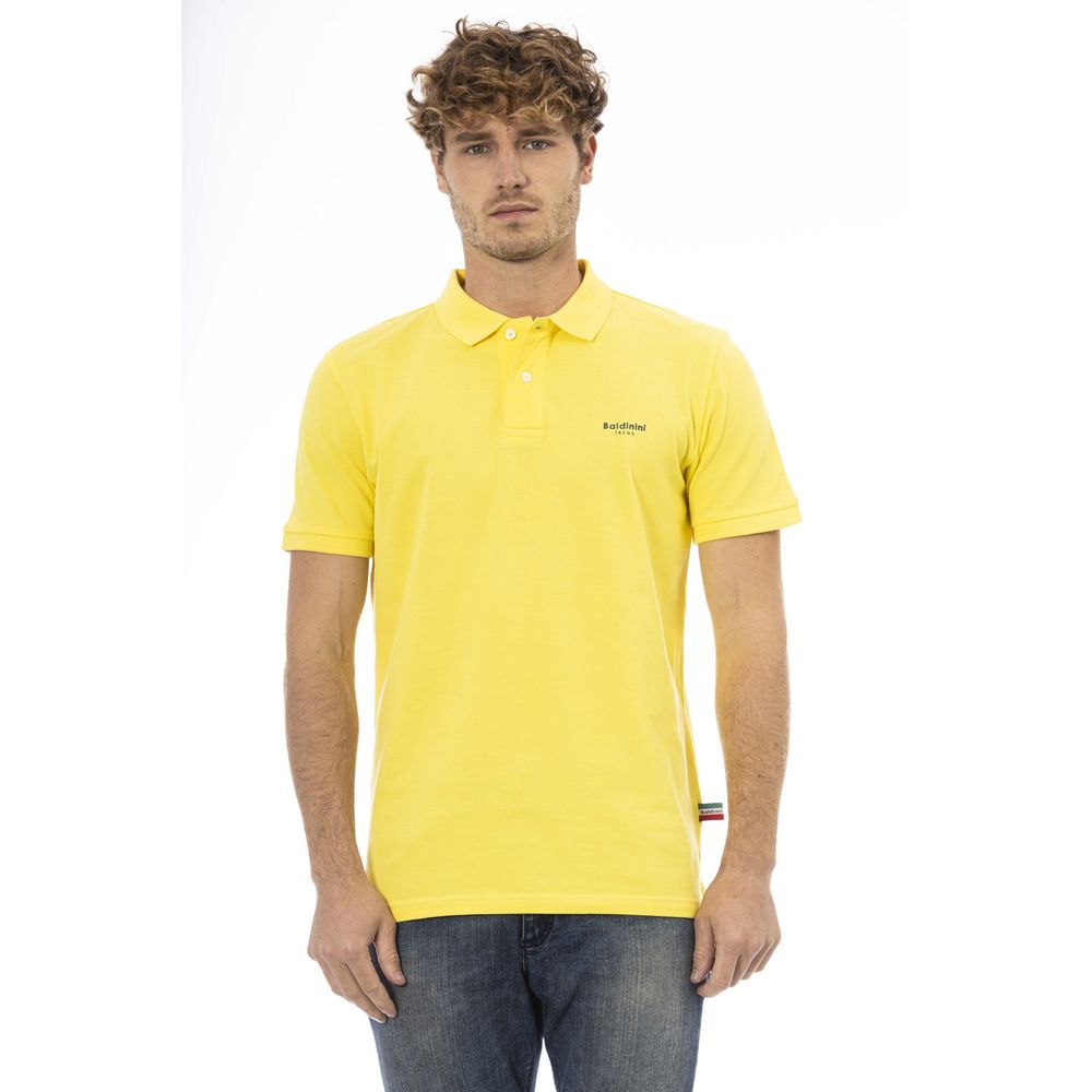 Baldinini Trend Sunburst Gelbes Kurzarm-Poloshirt