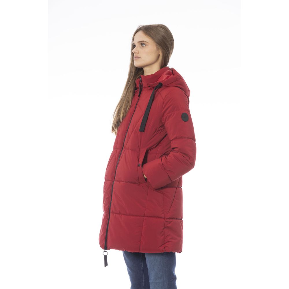 Baldinini Trend Elegant Red Long Down Jacket para sa Babae