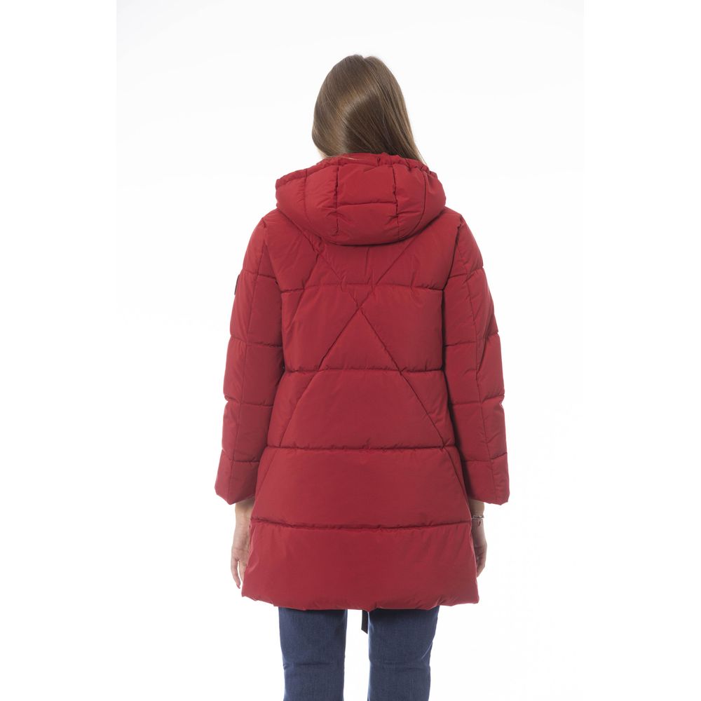 Baldinini Trend Elegant Red Long Down Jacket para sa Babae