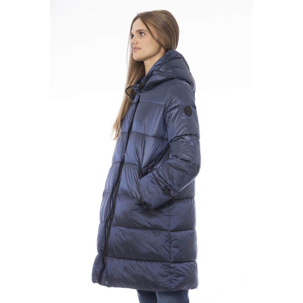 Baldinini Trend Elegante hellblaue lange Daunenjacke