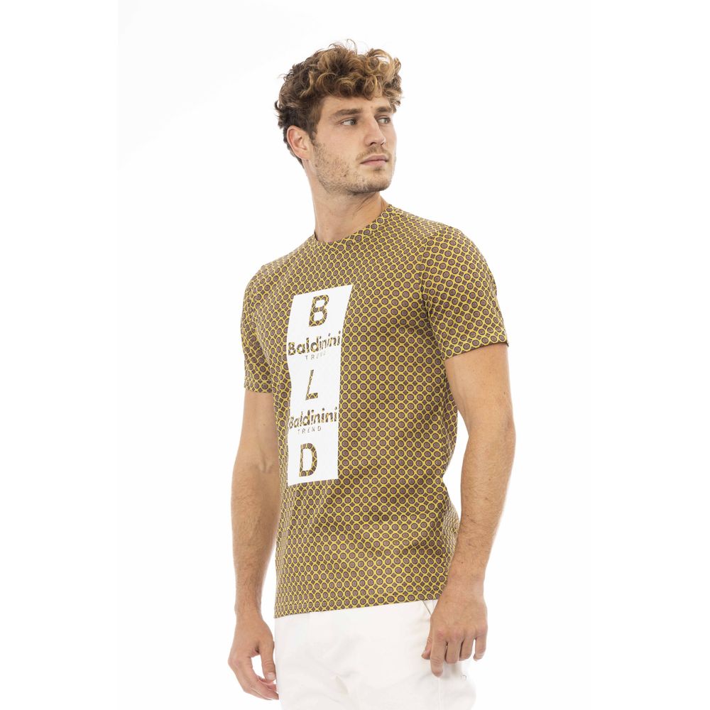 Baldinini Trend Chic graues Baumwoll-T-Shirt mit Frontdruck