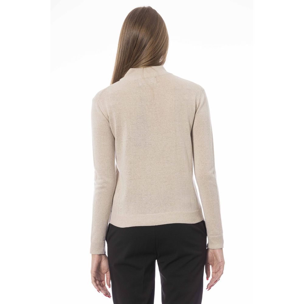 Baldinini Trend Eleganter Rollkragenpullover aus Kaschmirmischung in Beige