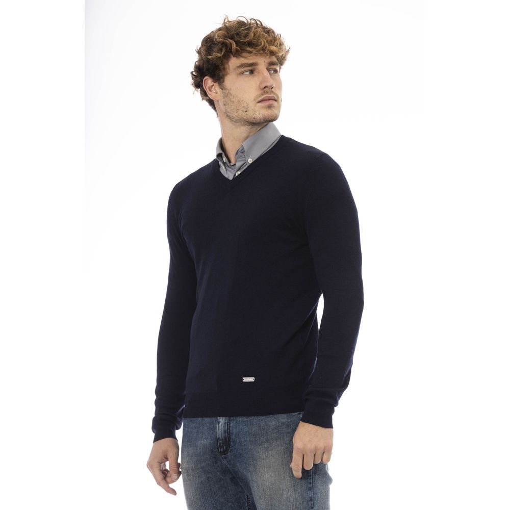 Baldinini Trend V-Neck Wool Blend Sweater – Klasikong Elegance