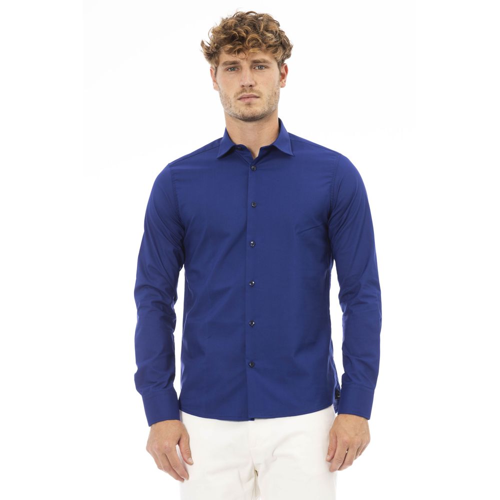 Baldinini Trend Blue Polyester Men Shirt