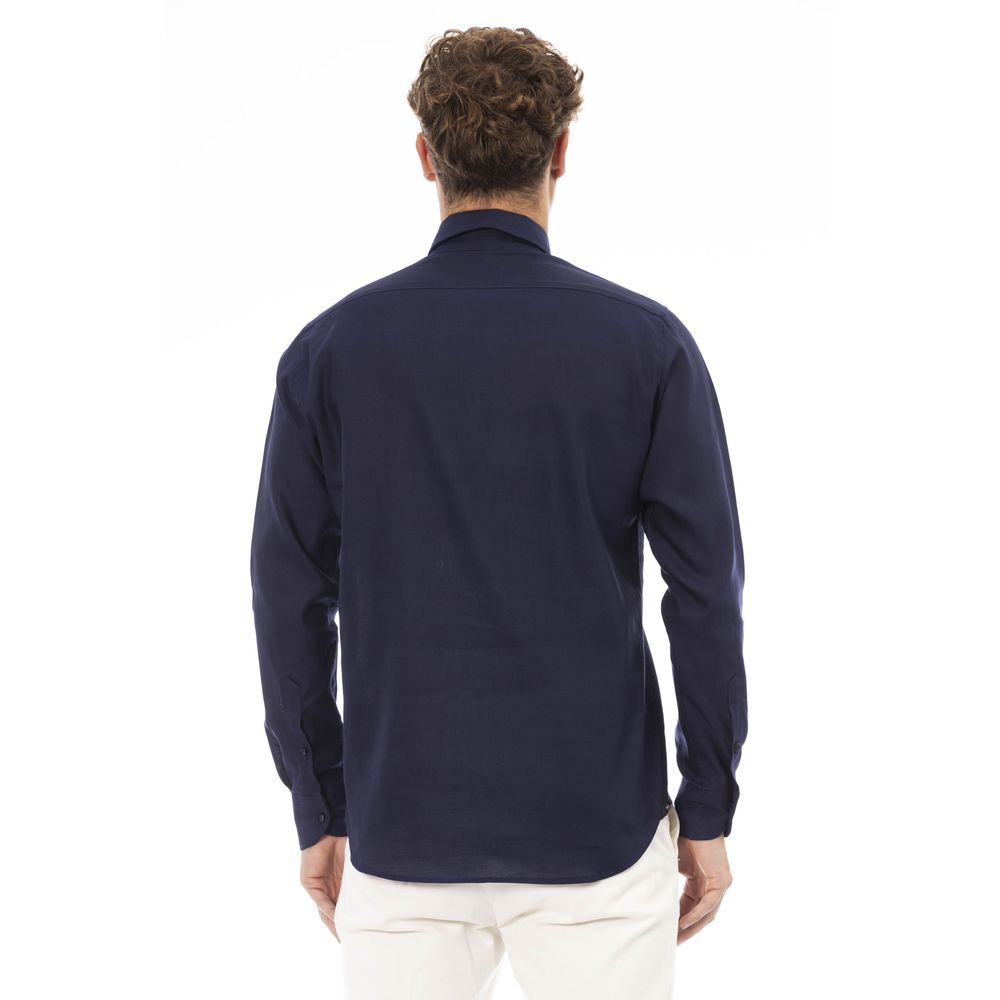 Baldinini Trend Blue Cotton Men Shirt