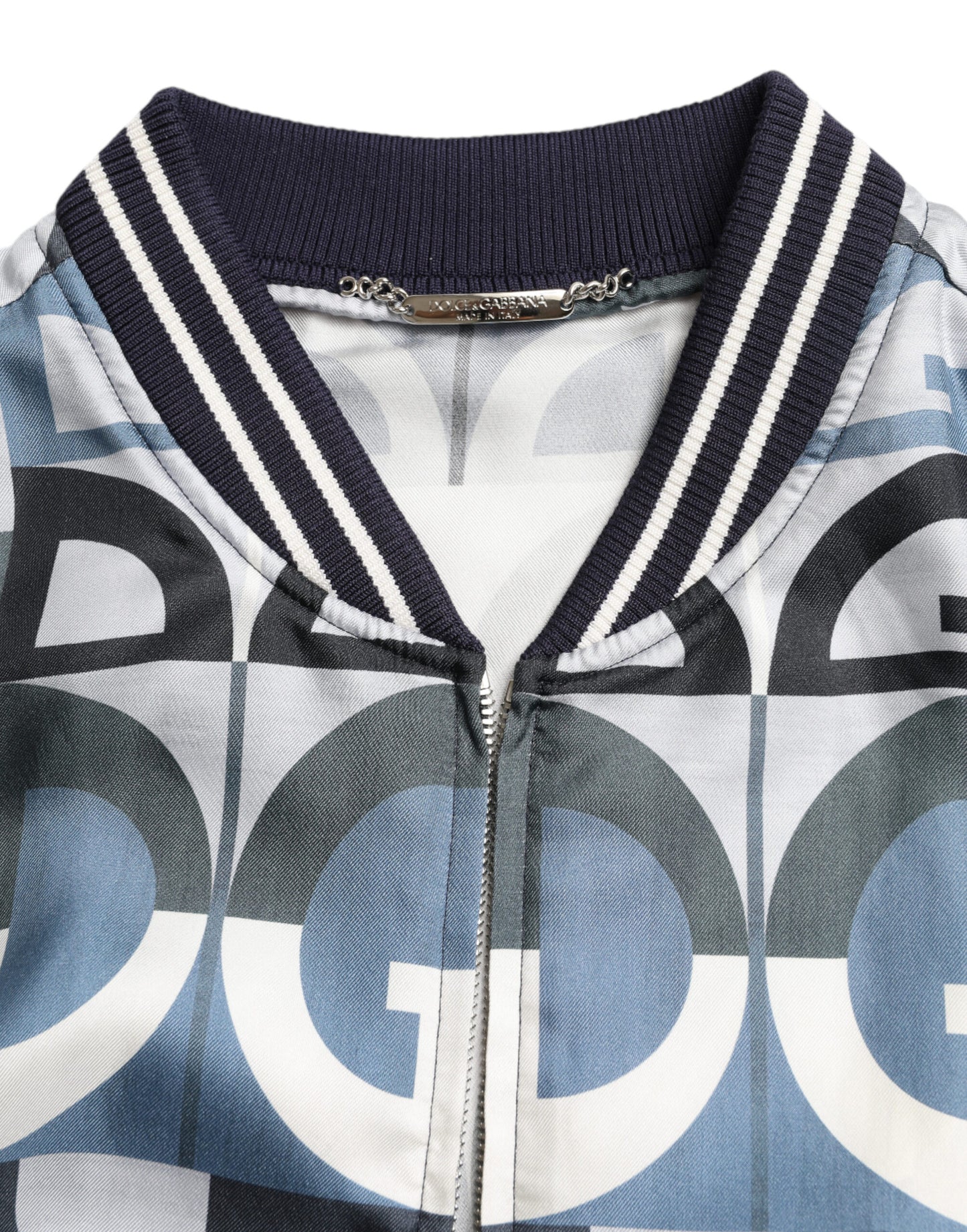 Dolce &amp; Gabbana Multicolor Logo Print Bomber Blouson Jacket