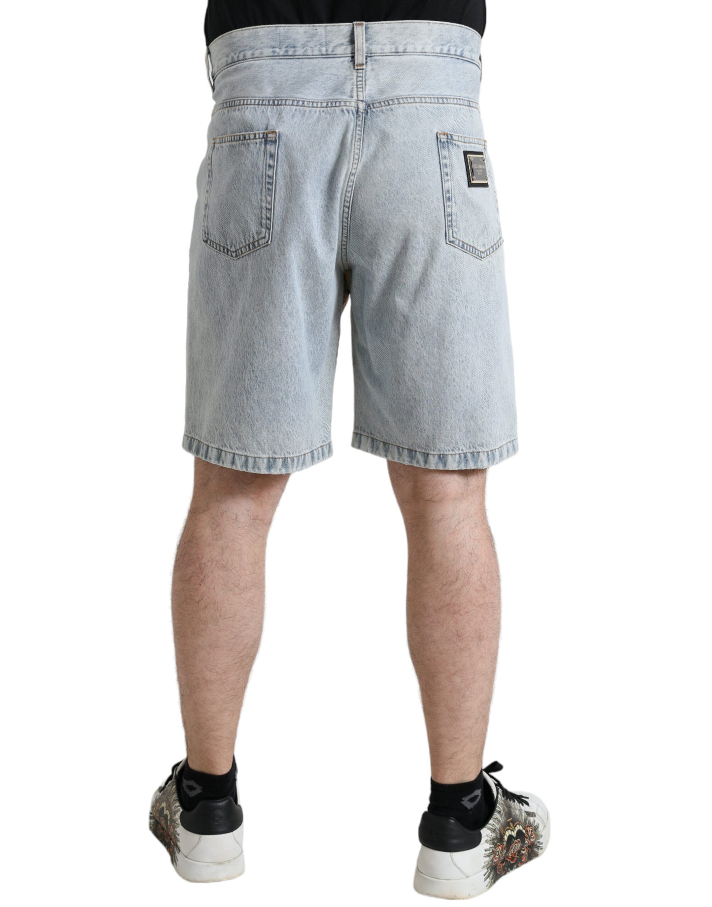 Mehrfarbige Denim-Bermudashorts mit Blumenmuster von Dolce &amp; Gabbana