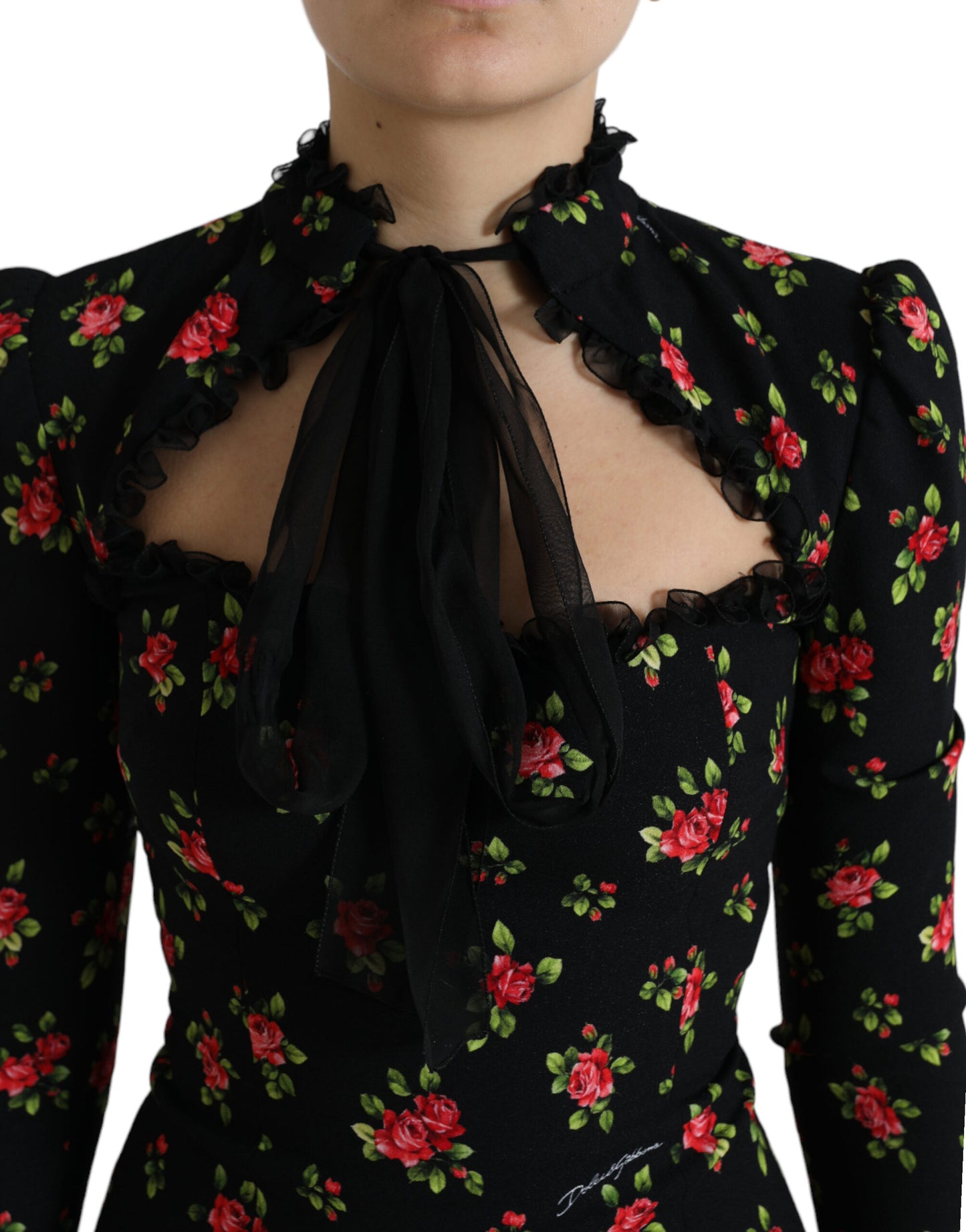 Dolce & Gabbana Elegant Floral A-Line Mini Dress