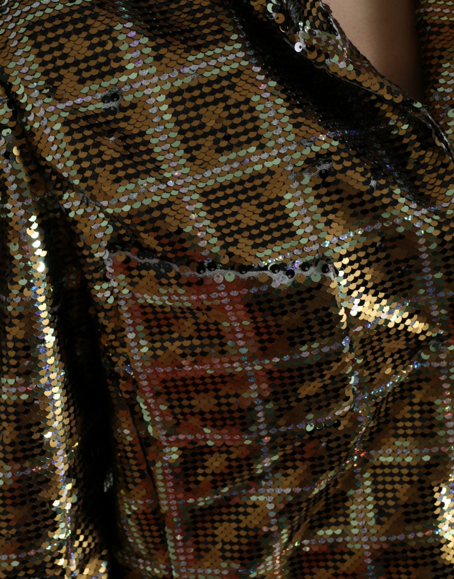 Dolce &amp; Gabbana Multicolor Polyester Sequined Cropped Jacket