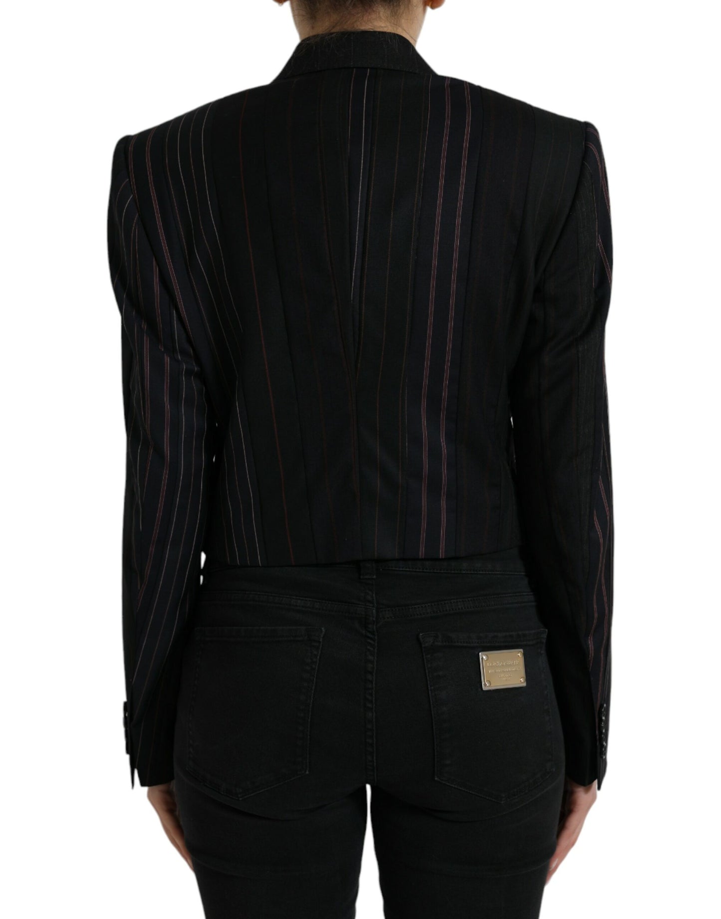 Dolce &amp; Gabbana Black Striped SICILIA Double Breasted Jacket