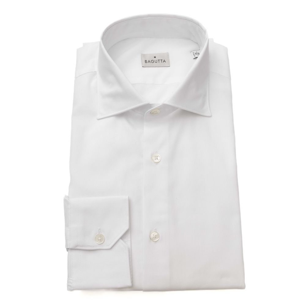 Bagutta White Cotton Men Shirt