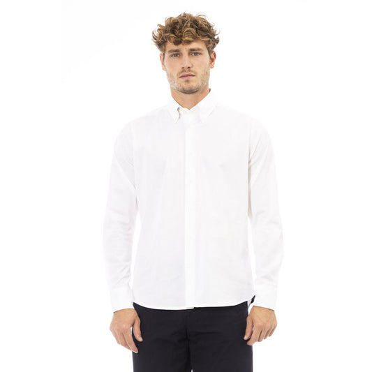 Baldinini Trend Baldinini Uso Crisp White Cotton-Elastane Shirt