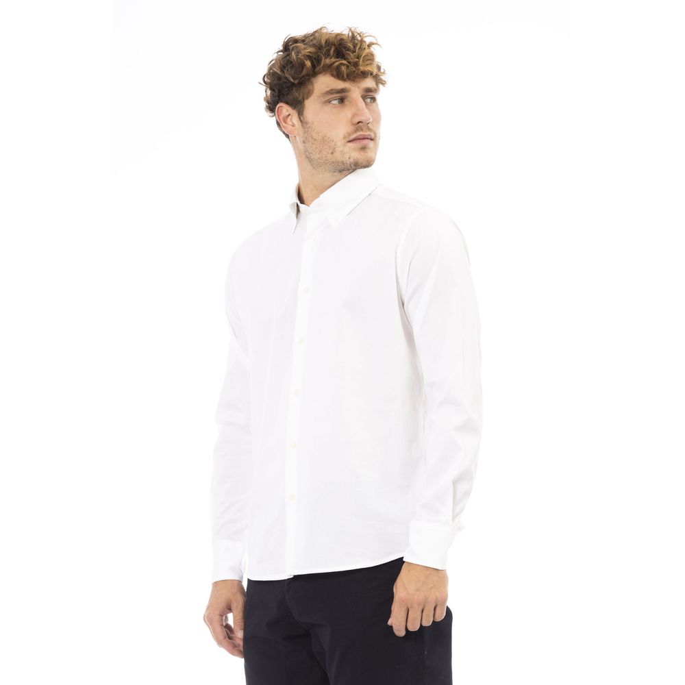 Baldinini Trend Baldinini Uso Crisp White Cotton-Elastane Shirt