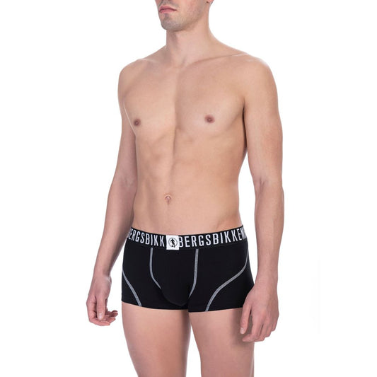 Bikkembergs Makintab na Black Cotton Blend Designer Trunks