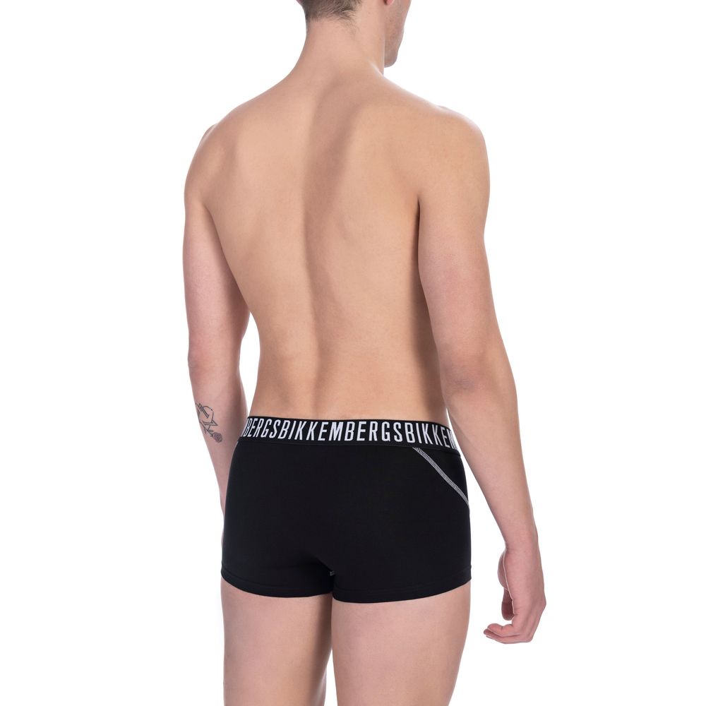 Bikkembergs Makintab na Black Cotton Blend Designer Trunks