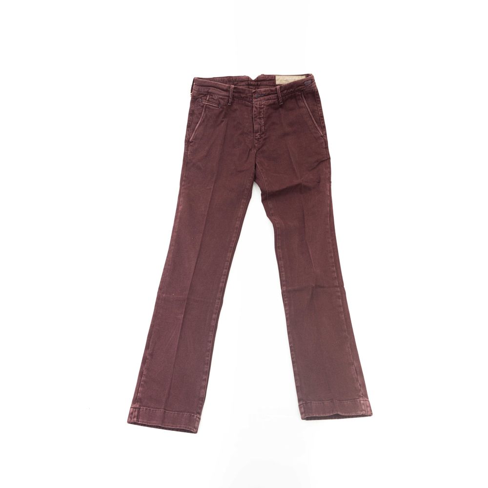 Jacob Cohen Burgundy Cotton Men Chino