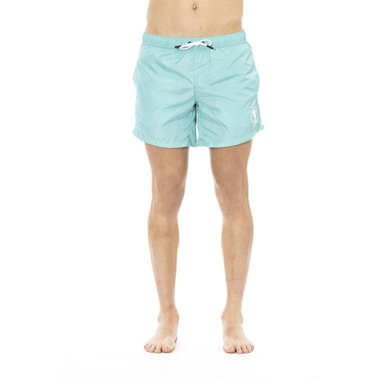 Bikkembergs Schicke hellblaue Badeshorts mit Frontdruck