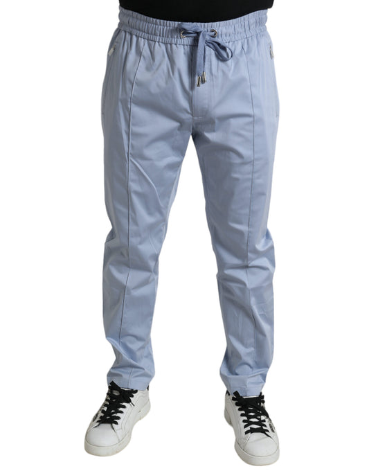 Dolce &amp; Gabbana Hellblaue Baumwoll-Stretch-Jogginghose