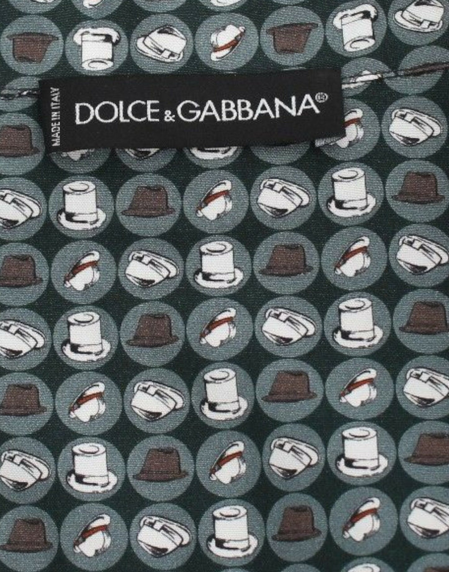 Dolce &amp; Gabbana Green Hat Print Cotton Pajama Shirt Sleepwear