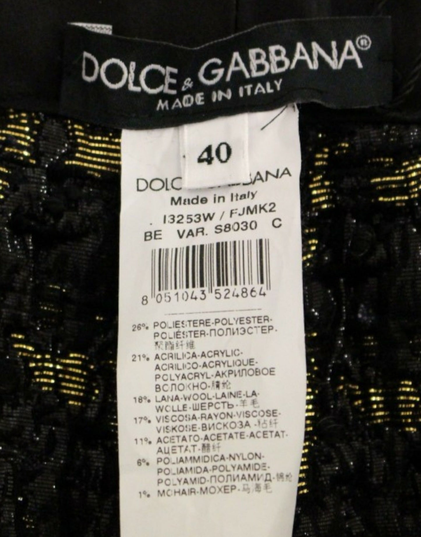 Dolce &amp; Gabbana Itim na tela na shorts na pantalon