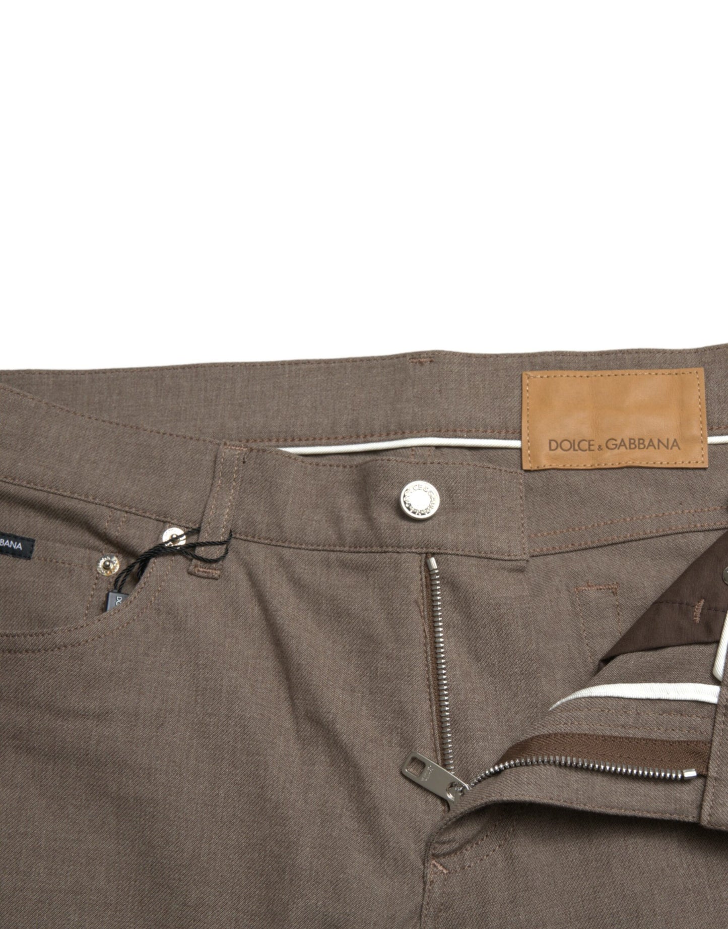 Dolce &amp; Gabbana Brown Cotton Stretch Skinny Men Pants