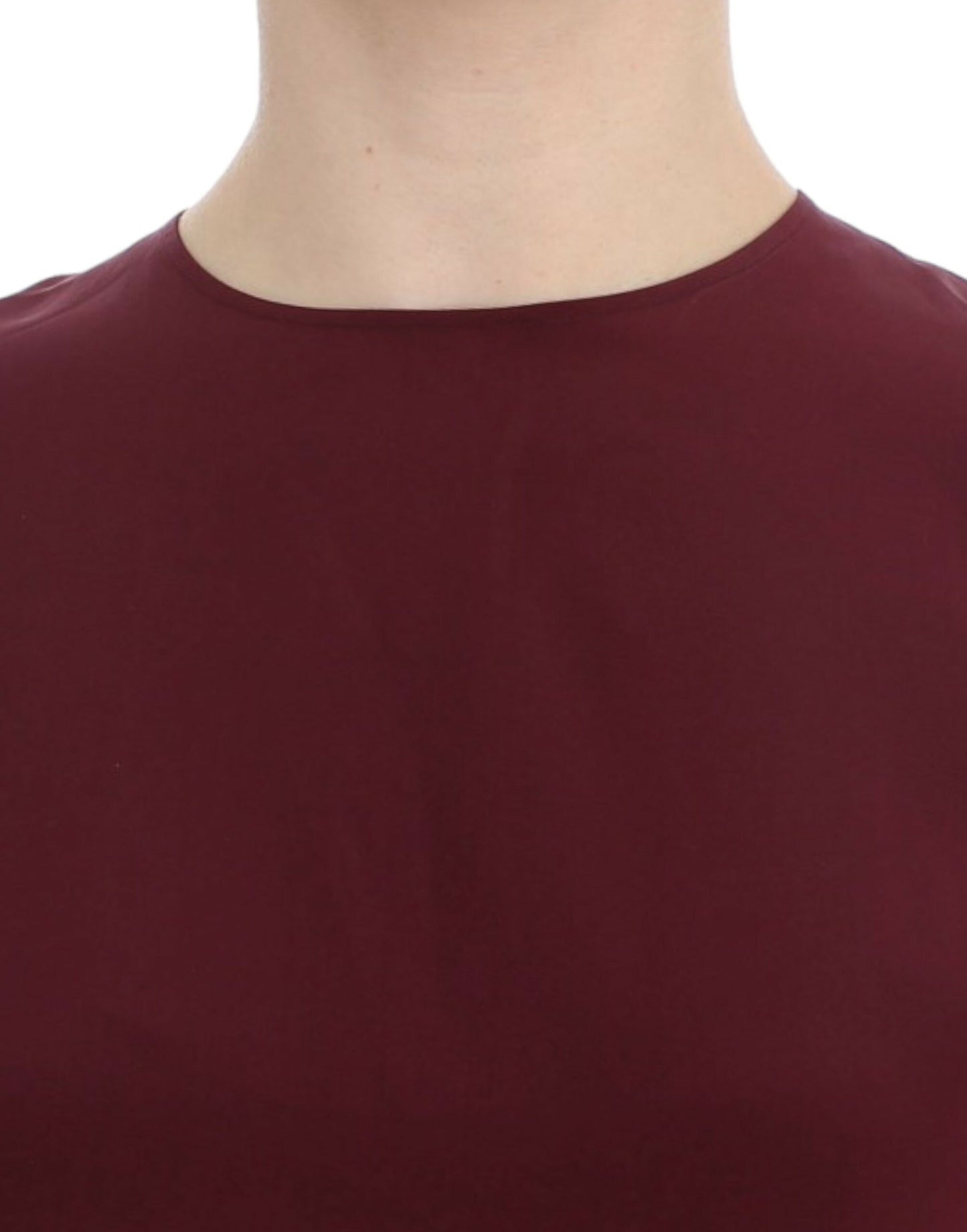 Dolce &amp; Gabbana Rote Seidenbluse mit 3/4-Ärmeln