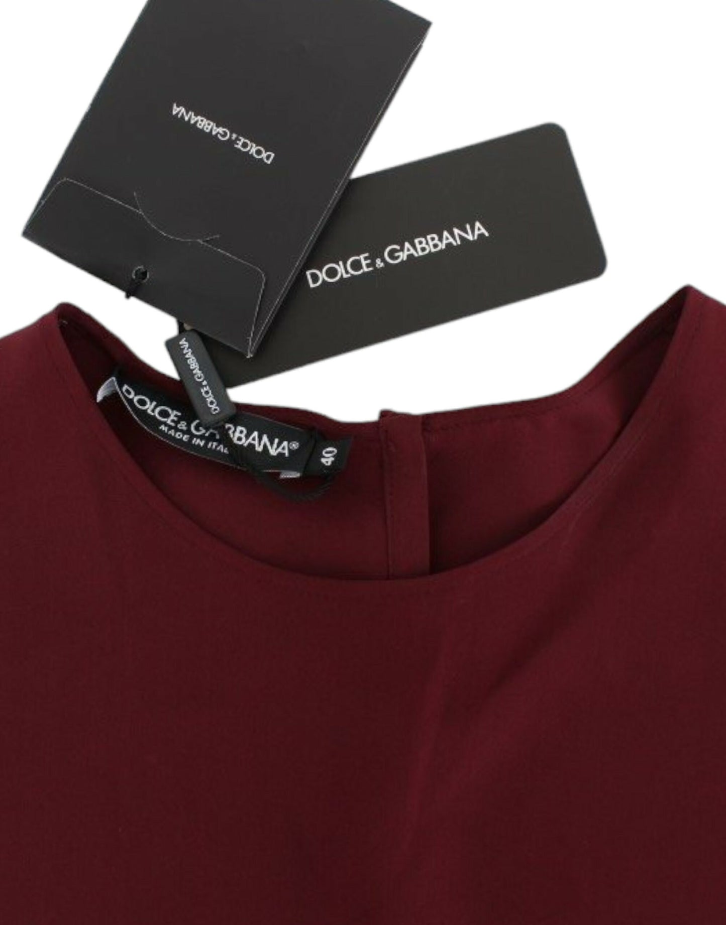 Dolce &amp; Gabbana Red 3/4 sleeve silk blouse