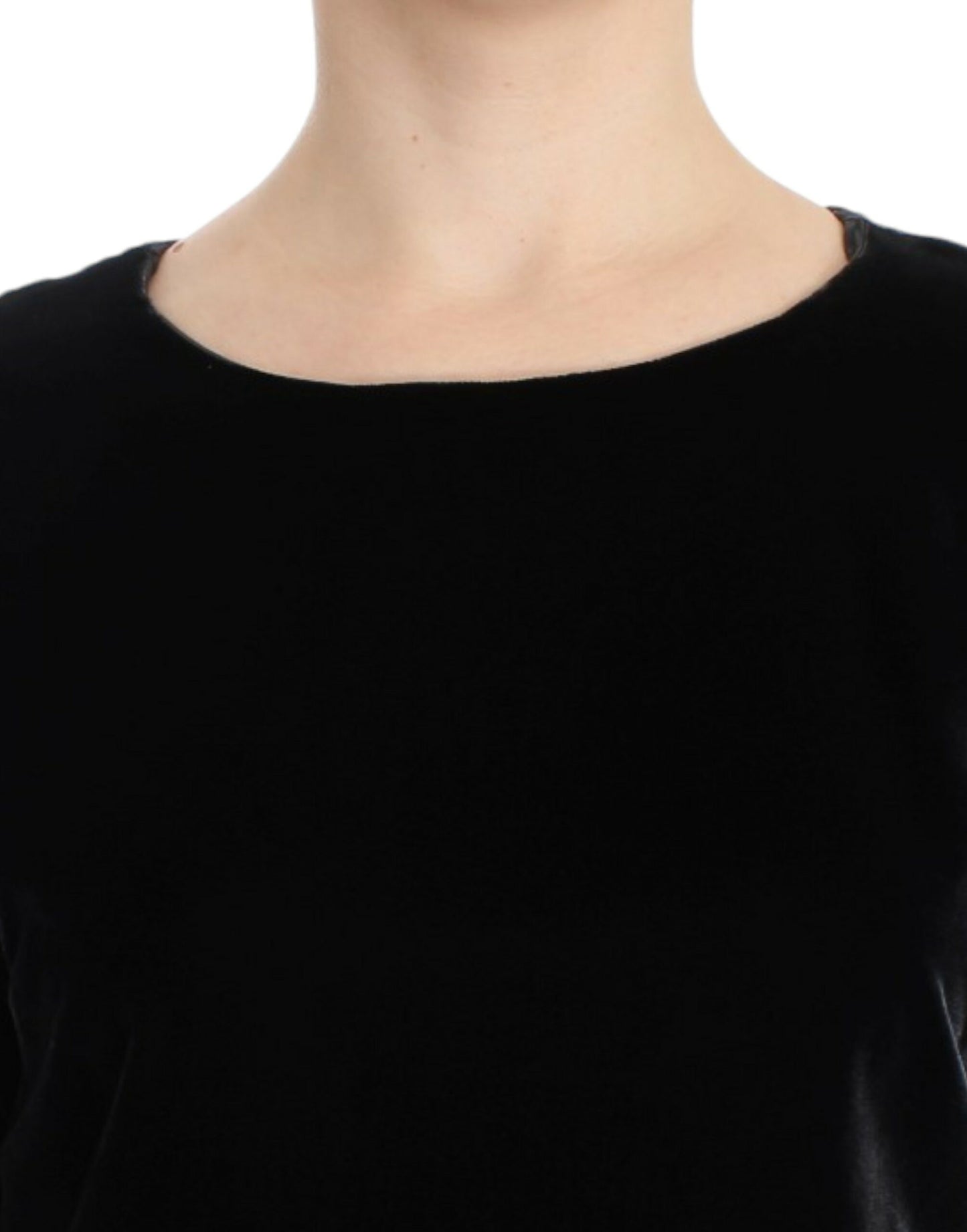 Dolce &amp; Gabbana Black velvet shortsleeved blouse