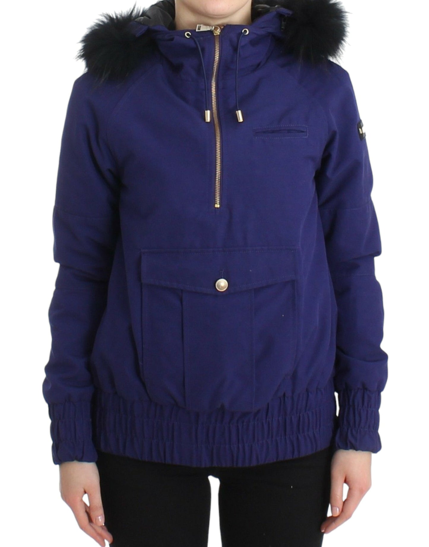 GF Ferre Blue Padded Jacket Hooded Maikling K-Way