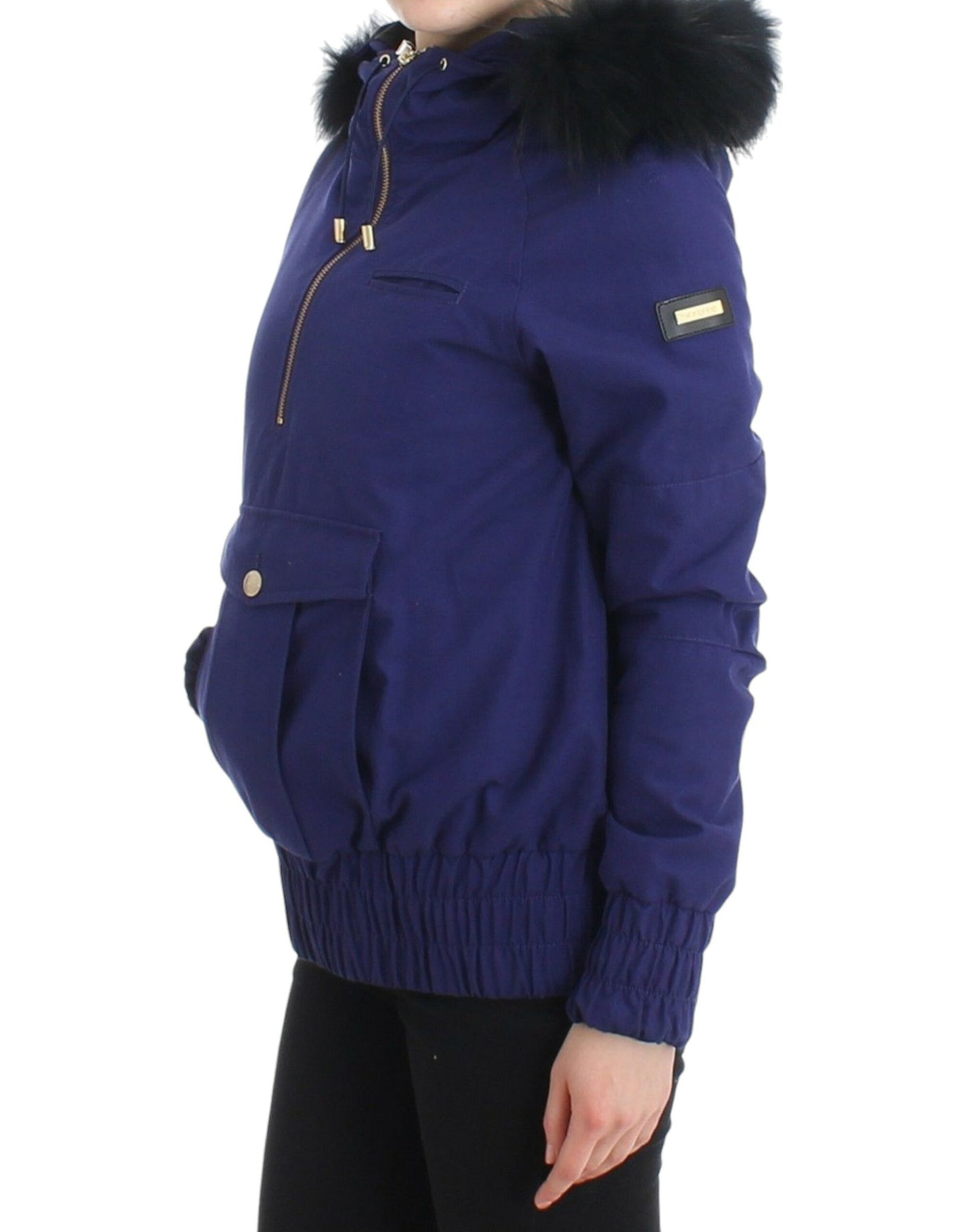 GF Ferre Blue Padded Jacket Hooded Maikling K-Way