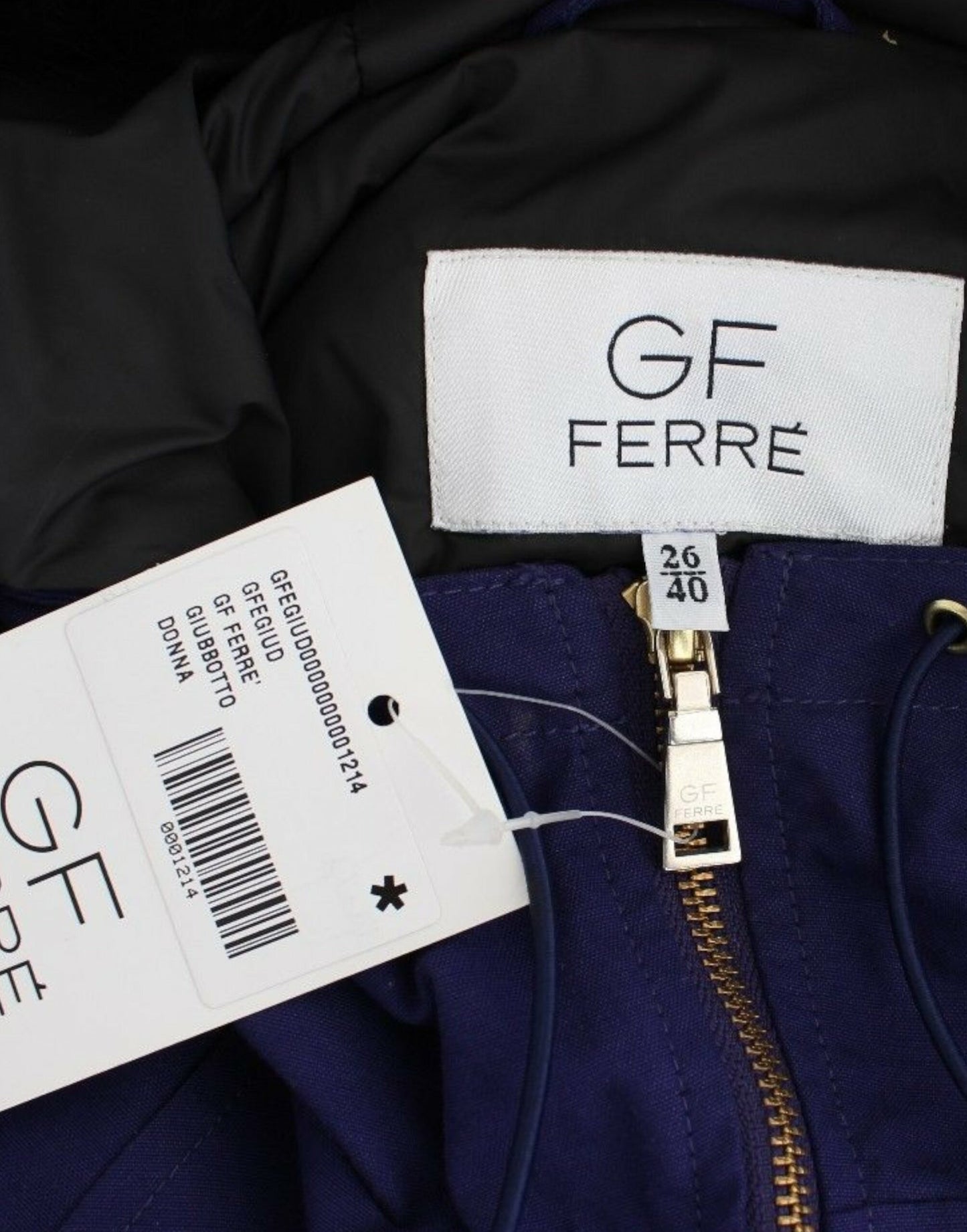 GF Ferre Blue Padded Jacket Hooded Maikling K-Way