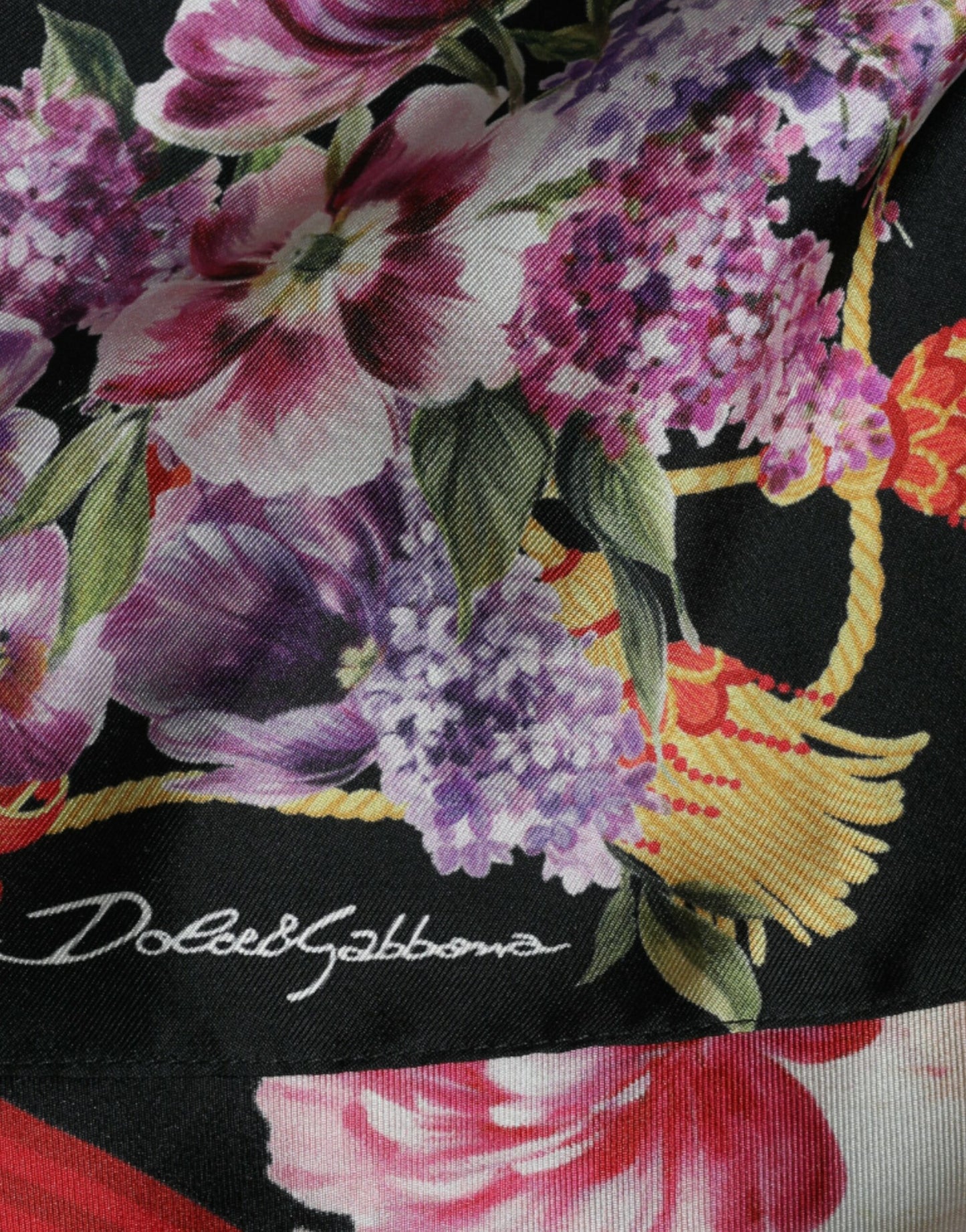 Dolce &amp; Gabbana Multicolor Floral Print Silk Twill Gown Dress