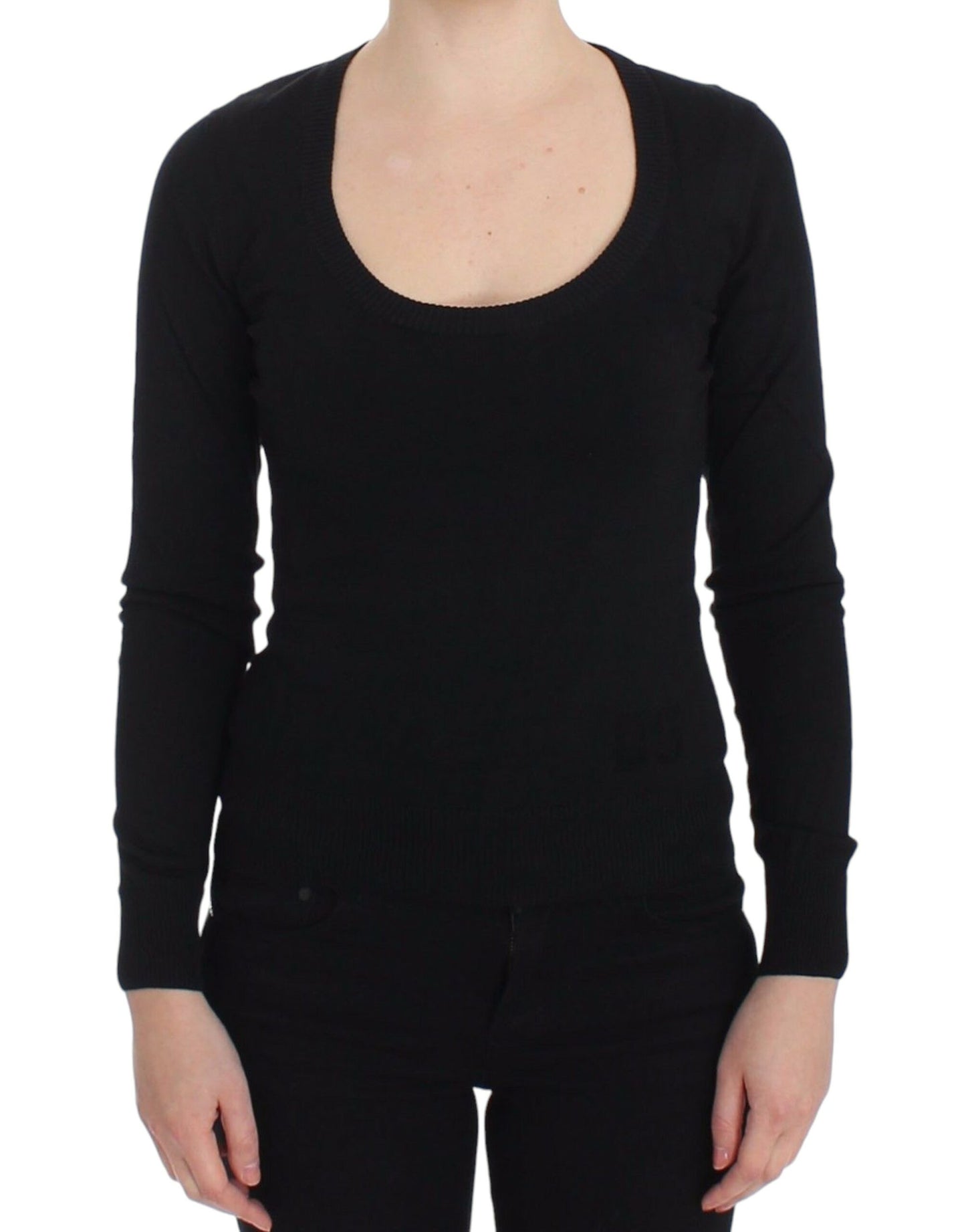 Dolce &amp; Gabbana Black Cashmere Crewneck Sweater Pullover