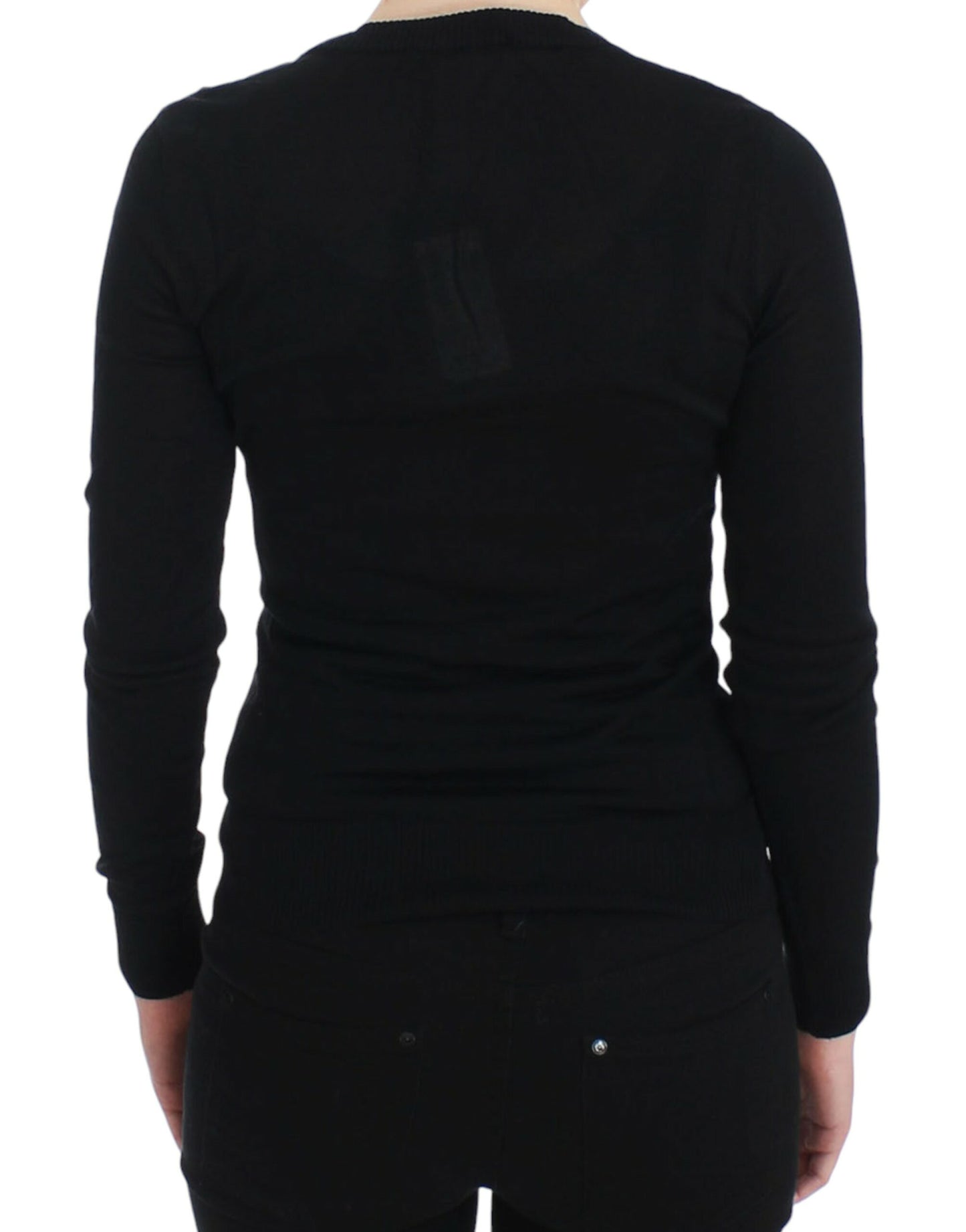 Dolce &amp; Gabbana Black Cashmere Crewneck Sweater Pullover