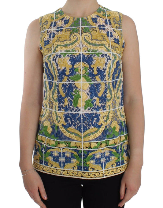 Dolce &amp; Gabbana Multicolor Majolica Embroidered Sweater