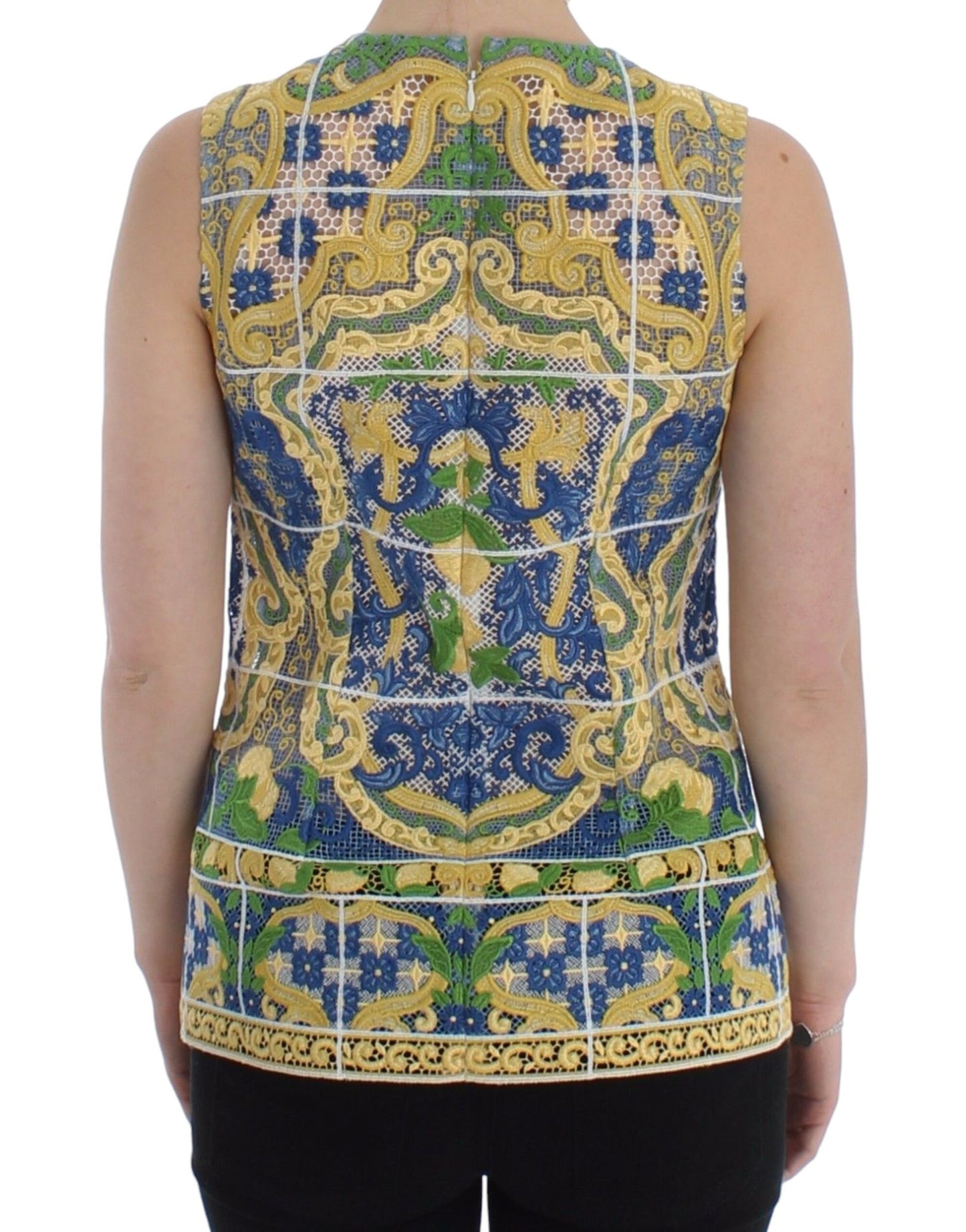 Dolce &amp; Gabbana Multicolor Majolica Embroidered Sweater